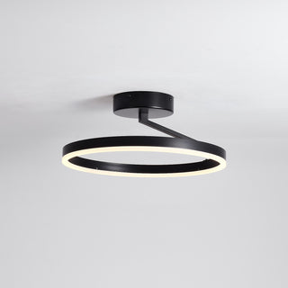 Zwarte plafondlamp Ø40 cm Lysrum — uitvoering plat op het plafond
