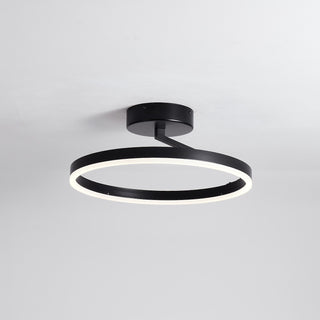 Zwarte plafondlamp Ø40 cm Lysrum plat op het plafond — ingebouwde LED 15W