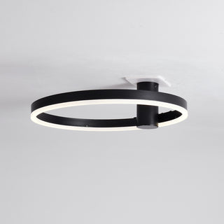 Zwarte plafondlamp Ø40 cm Lysrum met buis van 12 cm — zijaanzicht