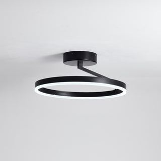 Zwarte plafondlamp Ø40 cm Lysrum plat op het plafond — productfoto
