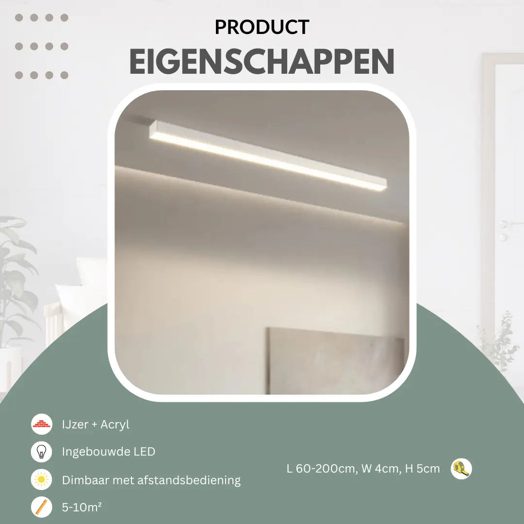 Minimalistische plafondlamp wit langwerpig | Glød