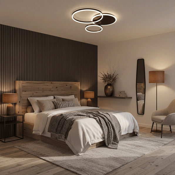 Moderne plafondlamp zwart of koffie, 2 of 3-delig | Solara