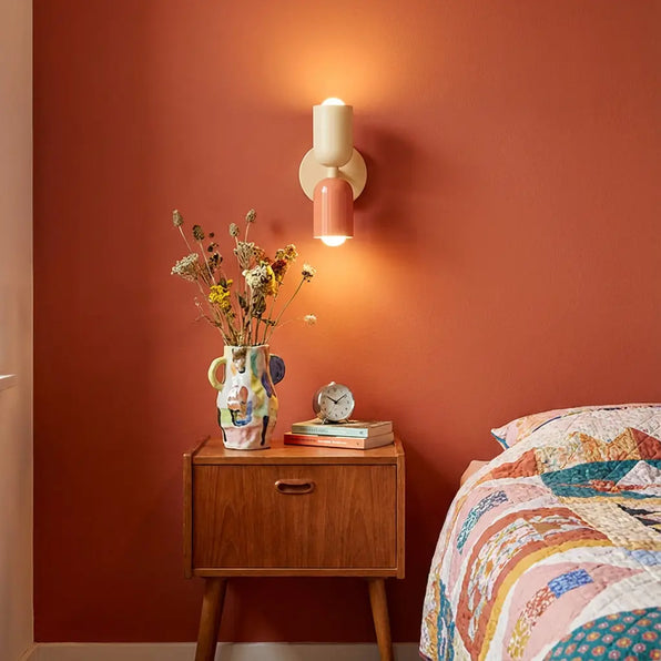Retro wandlamp, gekleurde wandlamp, slaapkamer wandlamp, hal wandlamp, dubbele wandlamp