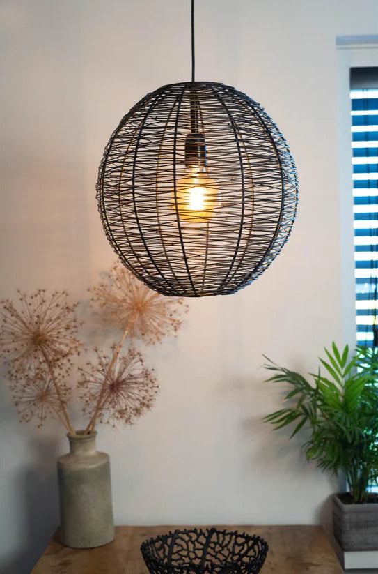 hanglamp zwart, hanglamp rotan, hanglamp keuken, hanglamp eetkamer, rotan lamp, hanglamp eettafel, hanglamp eettafel zwart