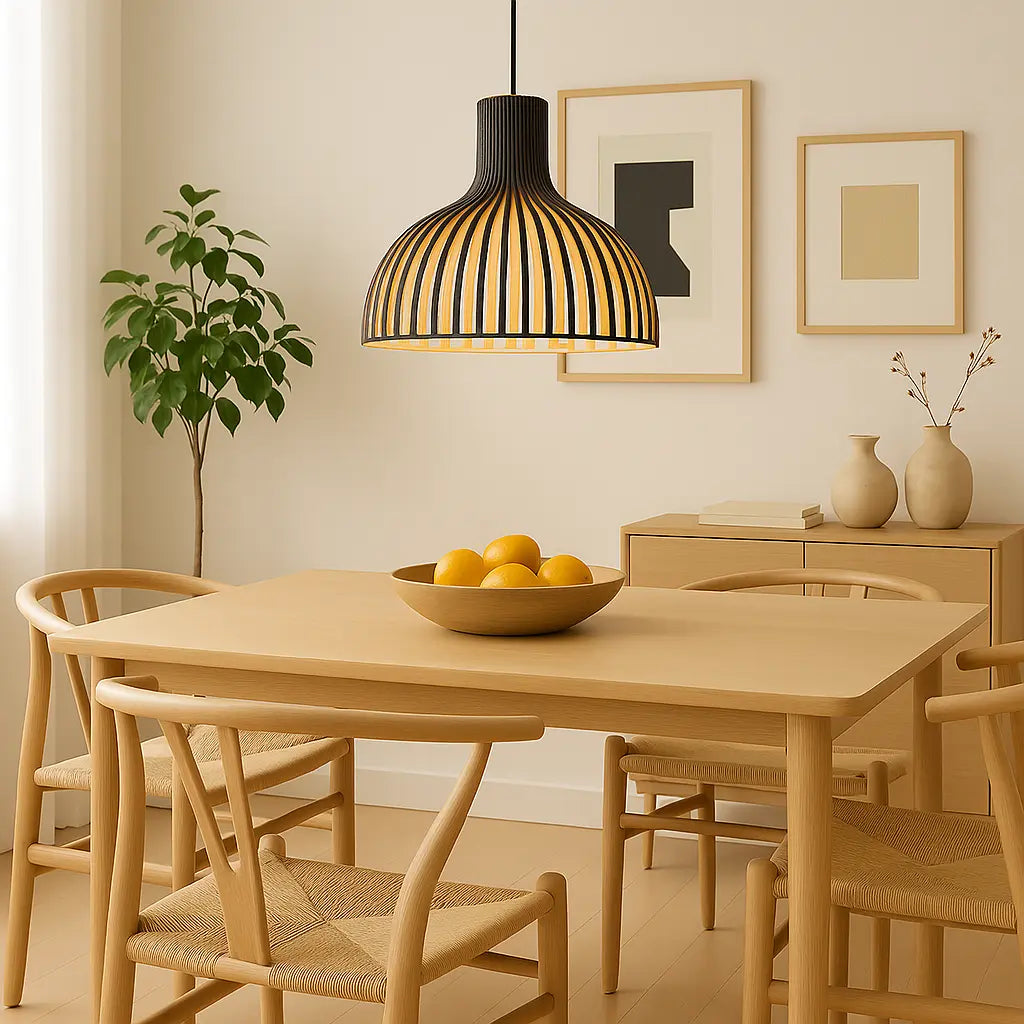 hanglamp hout, hanglamp bolvormig, hanglamp design, hanglamp modern, hanglamp eettafel