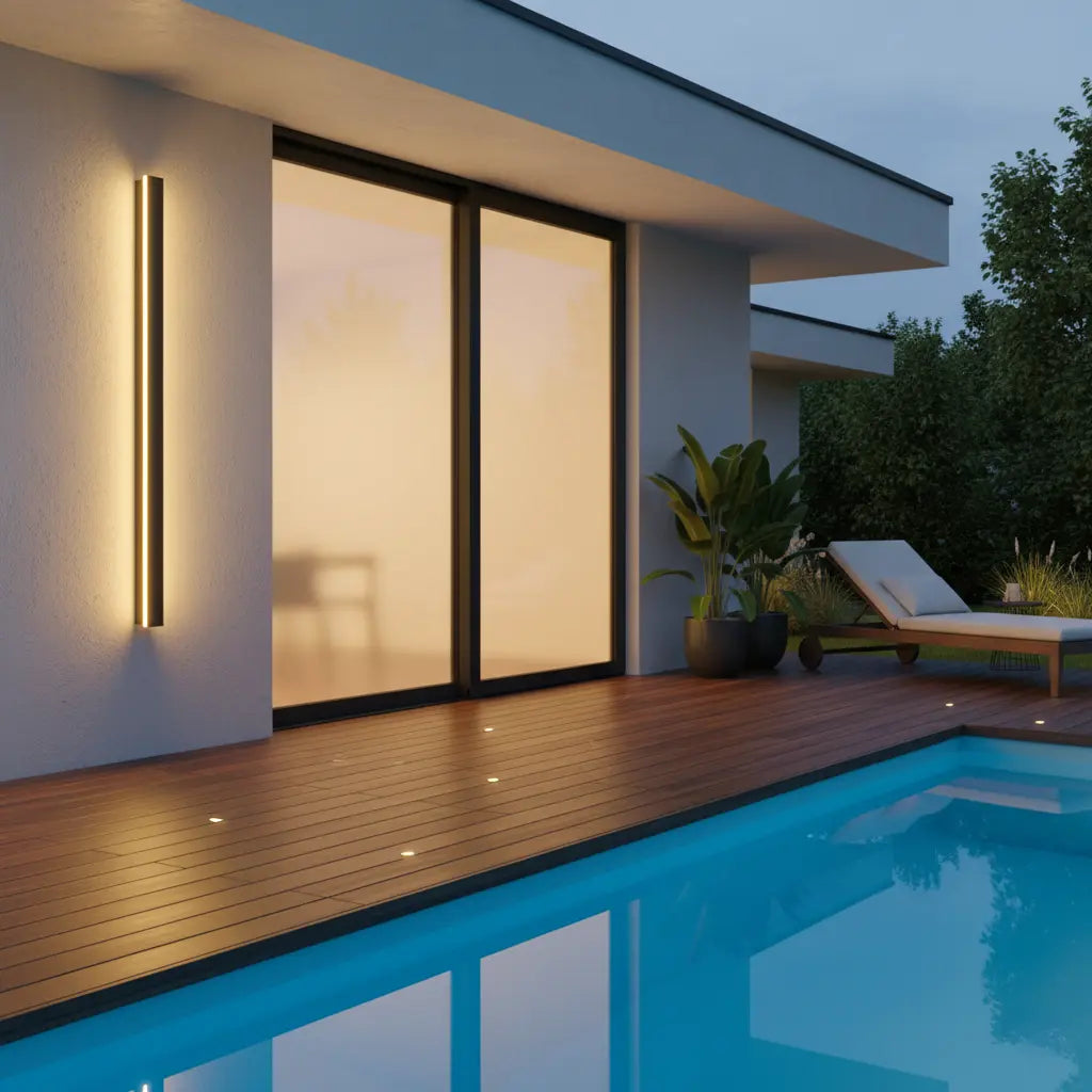 langwerpige wandlamp, moderne wandlamp buiten, wandlamp buiten, wandlamp zwart, wandlamp waterproof