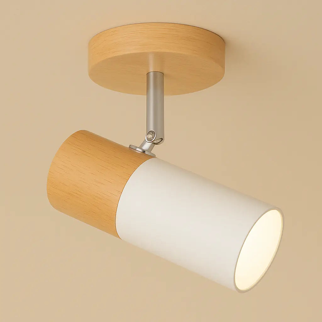 Plafondlamp met hout, rond | Lignum