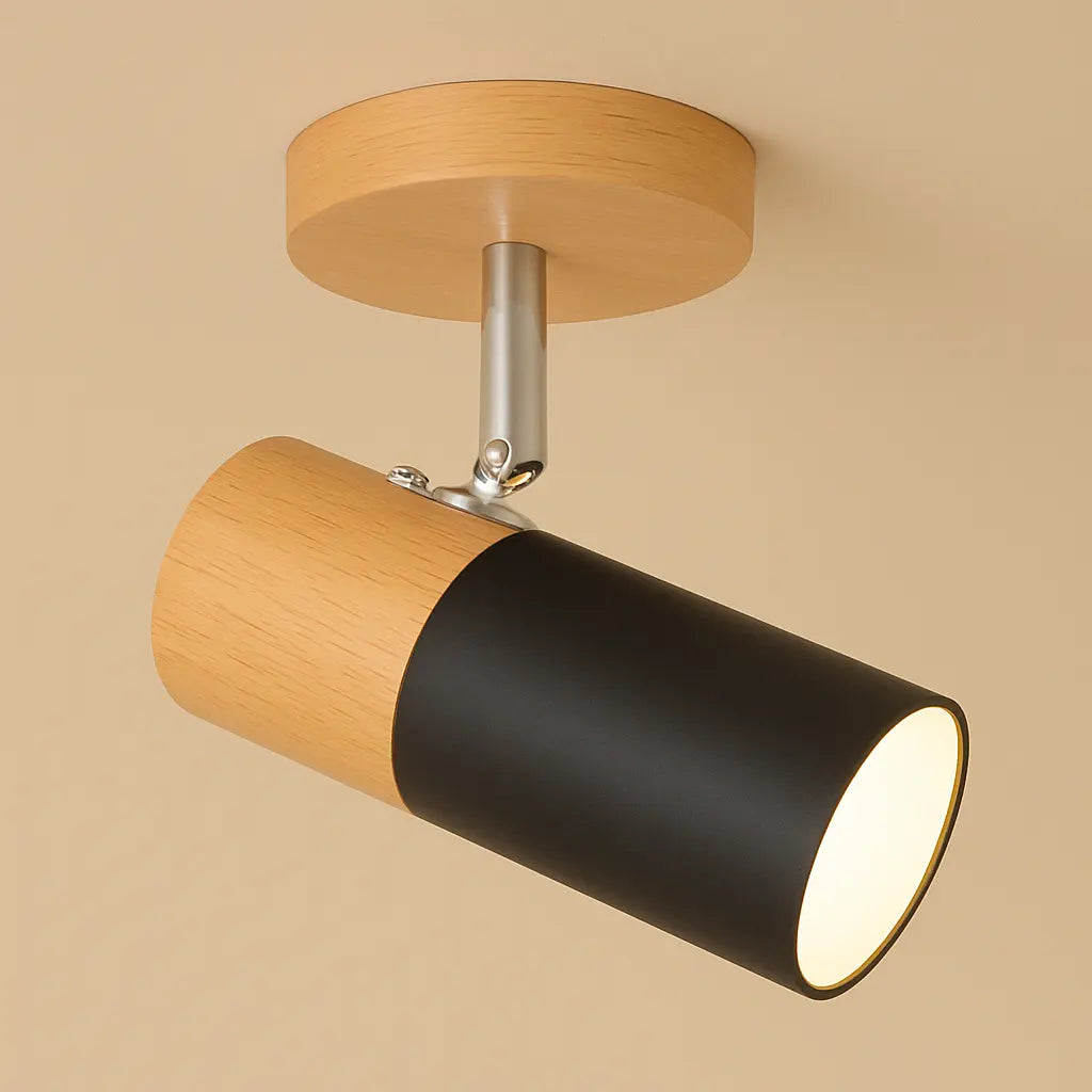 Plafondlamp met hout, rond | Lignum