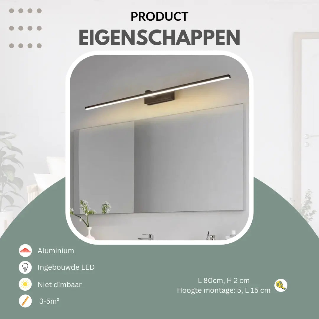 Wandlamp badkamer boven de spiegel | Glød