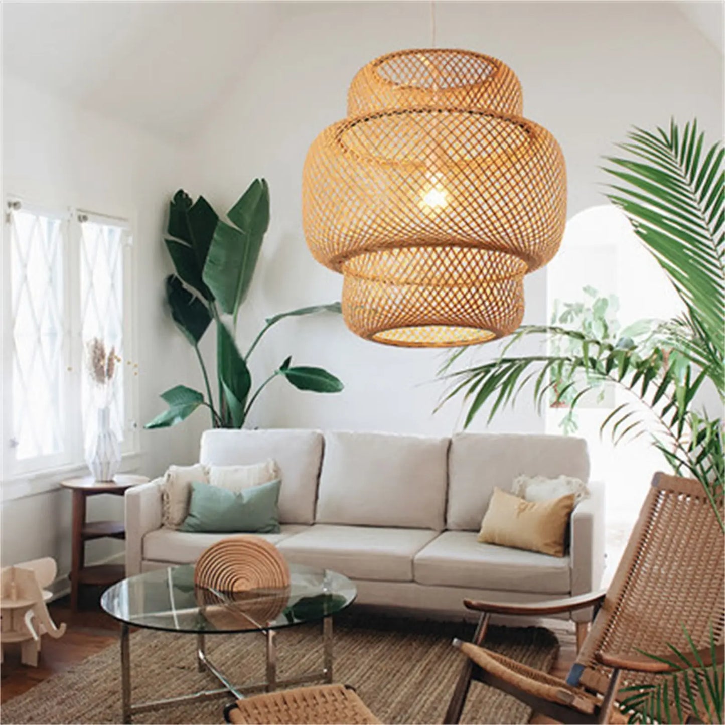 rieten hanglamp