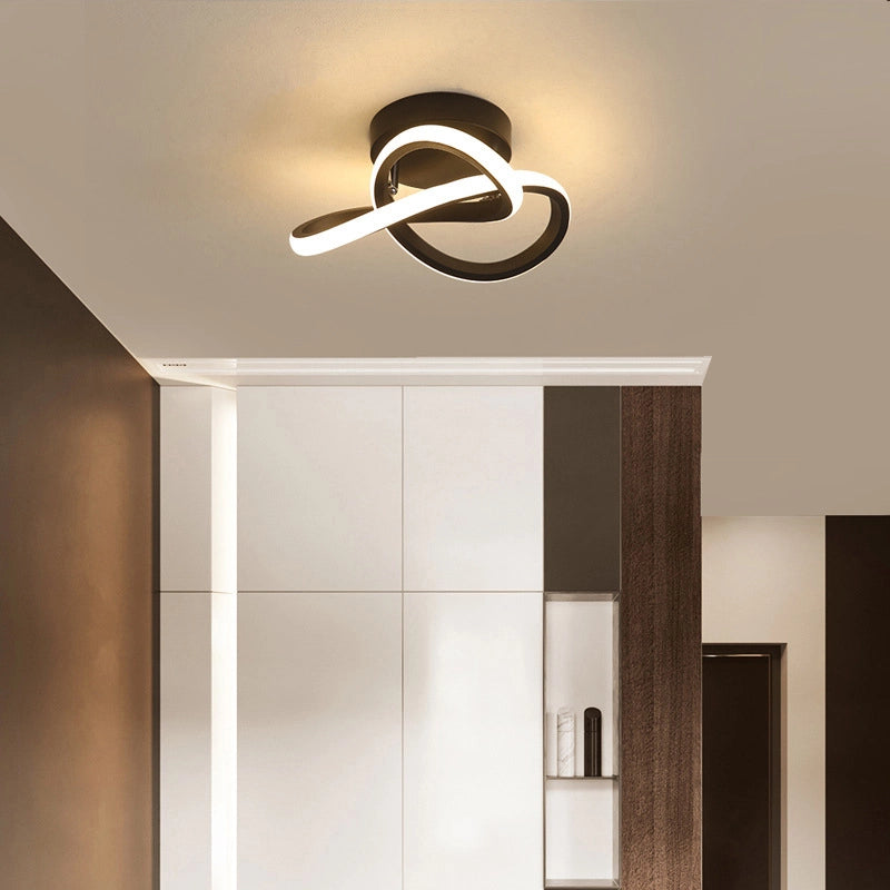 Pompeii Mart Hardheid Moderne plafondlamp zwart/wit met LED-verlichting – De Lampfabriek