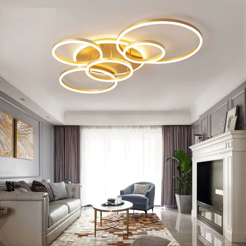 hand Afname Minimaal Gouden Moderne plafondlamp incl. Dimbare LED-verlichting met afstandsb – De  Lampfabriek