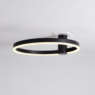 Zwarte plafondlamp Ø40 cm Lysrum — uitvoering met buis van 12 cm