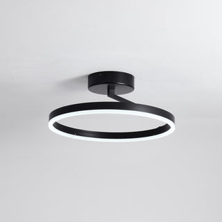 Zwarte plafondlamp Ø40 cm Lysrum plat op het plafond — detail afwerking