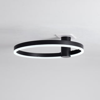 Zwarte plafondlamp Ø40 cm Lysrum met buis van 12 cm — ingebouwde LED 15W