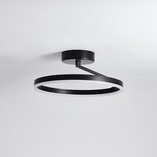 Zwarte plafondlamp Ø40 cm Lysrum plat op het plafond — onderaanzicht