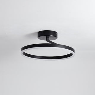 Zwarte plafondlamp Ø40 cm Lysrum plat op het plafond — ronde plafondvoet