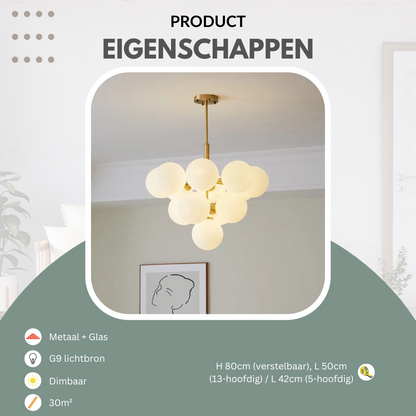 Hanglamp bollen in goud, zilver en zwart 5-delig 13-delig | Convexum