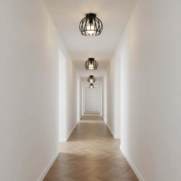 Industriële plafondlamp zwart, Ø19cm | Luminara