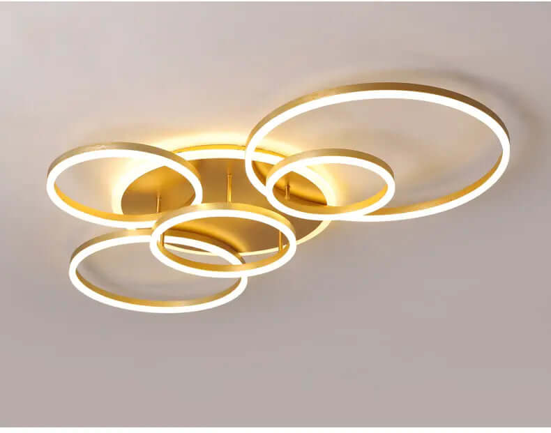 L100cm Moderne LED plafondlamp woonkamer plafondlamp goud 6 ring plafondlamp 95W 7600LM Dimbaar 3500K - 6500KWith afstandsbediening hal lamp plafond, voor woonkamer slaapkamer keuken eetkamer L100cm Moderne LED plafondlamp woonkamer plafondlamp goud 6 ring plafondlamp 95W 7600LM Dimbaar 3500K - 6500KWith afstandsbediening hal lamp plafond, voor woonkamer slaapkamer keuken eetkamer