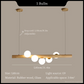 Hanglamp met bollen en houten balk | Flora