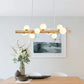 Hanglamp met bollen en houten balk | Flora