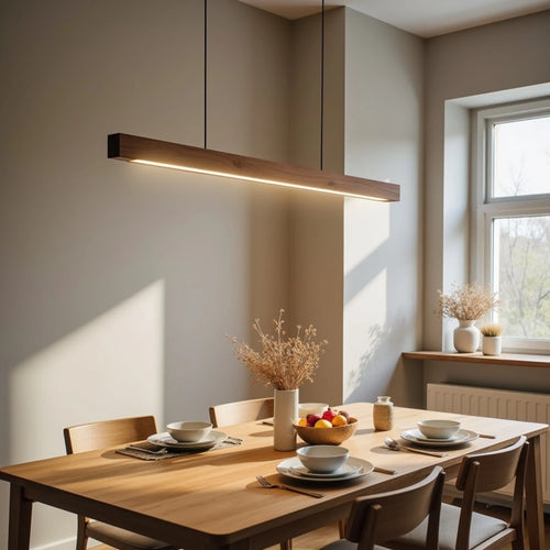 Hanglamp eettafel, hanglamp modern, hanglamp keuken, hanglamp kookeiland, hanglamp minimalistisch, houten hanglamp, houten hanglamp eettafel