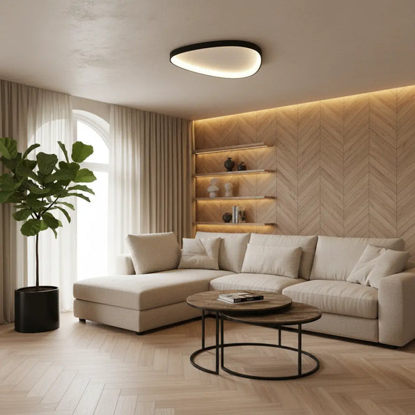 Moderne plafondlamp, zwart en wit | Lysrum