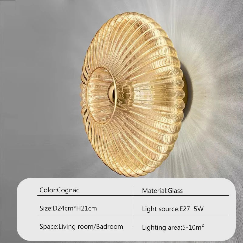 Ronde wandlamp van glas | Vitrum