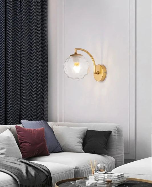 Wandlamp in zwart of goud met glas | Convexum