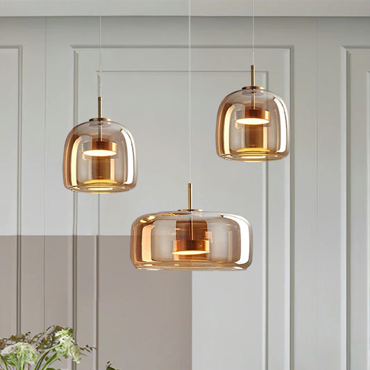 Design hanglamp van glaas in zwart of goud | Vitrum