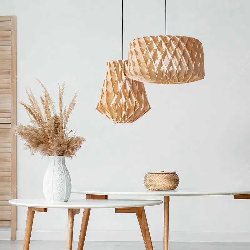 Hanglamp van hout in het zwart | Lignum