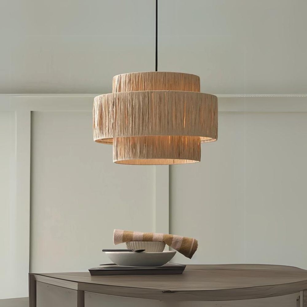 Ronde hanglamp van riet, handgemaakt | Rattan