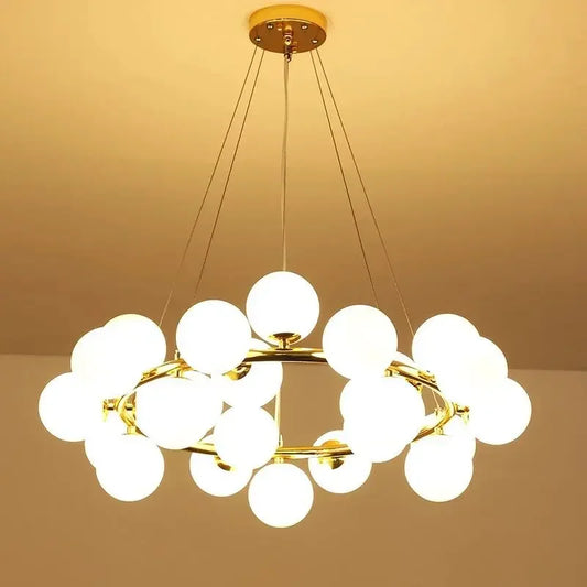 Hanglamp woonkamer of slaapkamer bollen goud | Flora