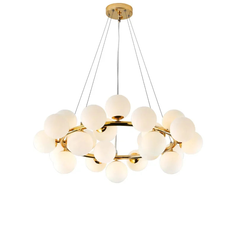 Hanglamp woonkamer of slaapkamer bollen goud | Flora