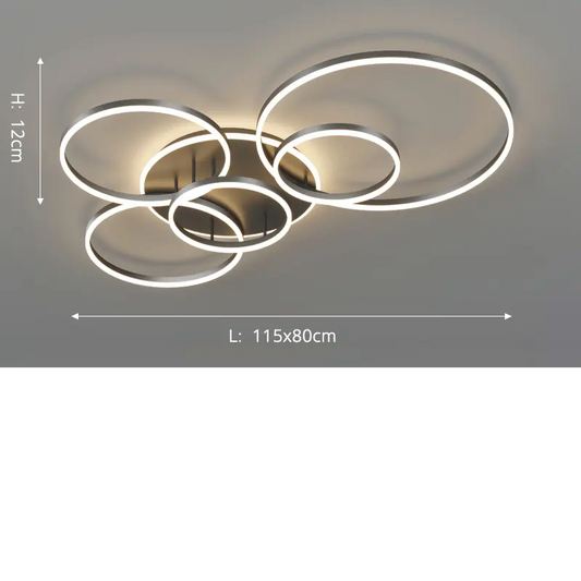 LED Plafondlamp Afstandsbediening Dimbare Moderne Ovale Ring Plafondlamp Woonkamer Lamp(Color:Black;Size:D110cm/96W LED Plafondlamp Afstandsbediening Dimbare Moderne Ovale Ring Plafondlamp Woonkamer Lamp(Color:Black;Size:D110cm/96W