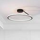 Moderne plafondlamp zwart met ring | Lysrum