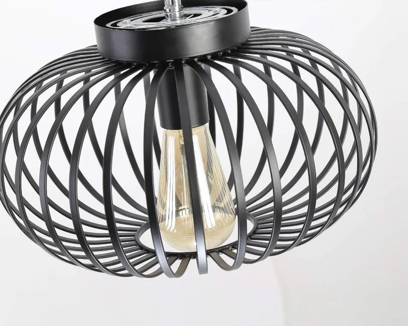 Industriële plafondlamp zwart ovaal Ø30cm | Luminara