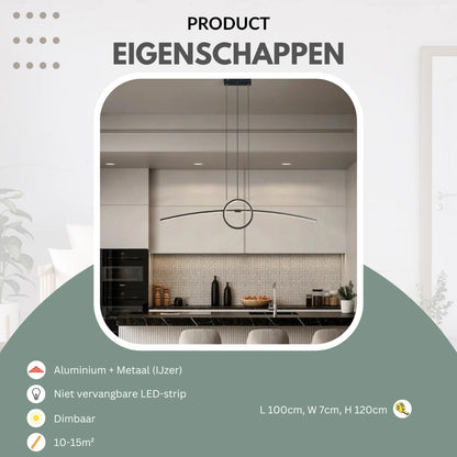Design hanglamp eettafel met ring | Luxara