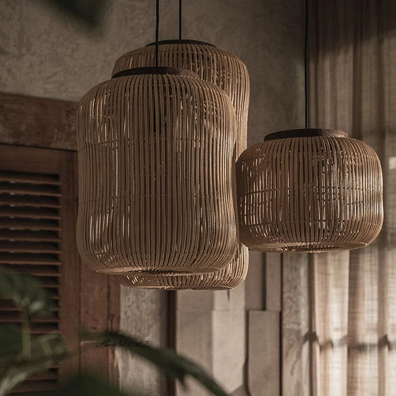 Hanglamp van riet in 2 kleuren | Rattan