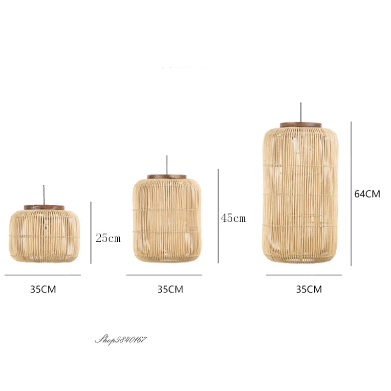 Hanglamp van riet in 2 kleuren | Rattan