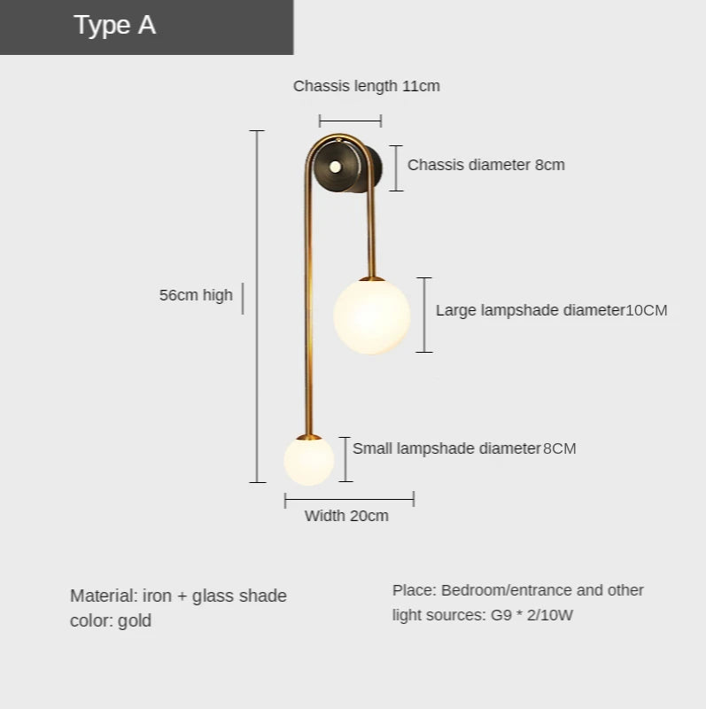 Wandlamp slaapkamer met bollen | Flora